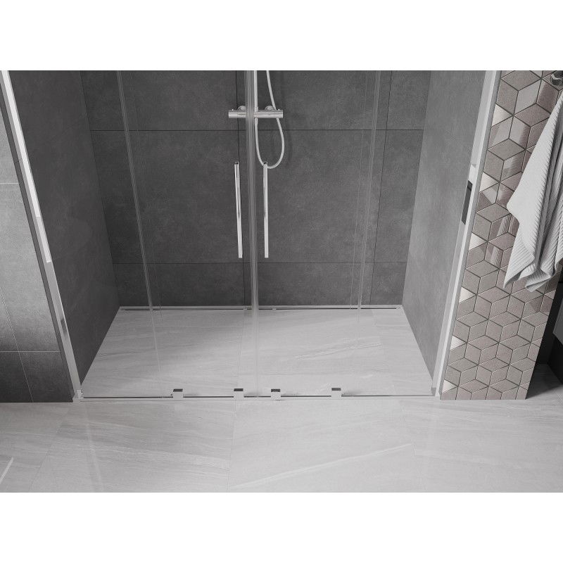 Mexen Velar L Duo portes de douche coulissantes 200 cm, transparentes, chrome - 871-200-003-02-01