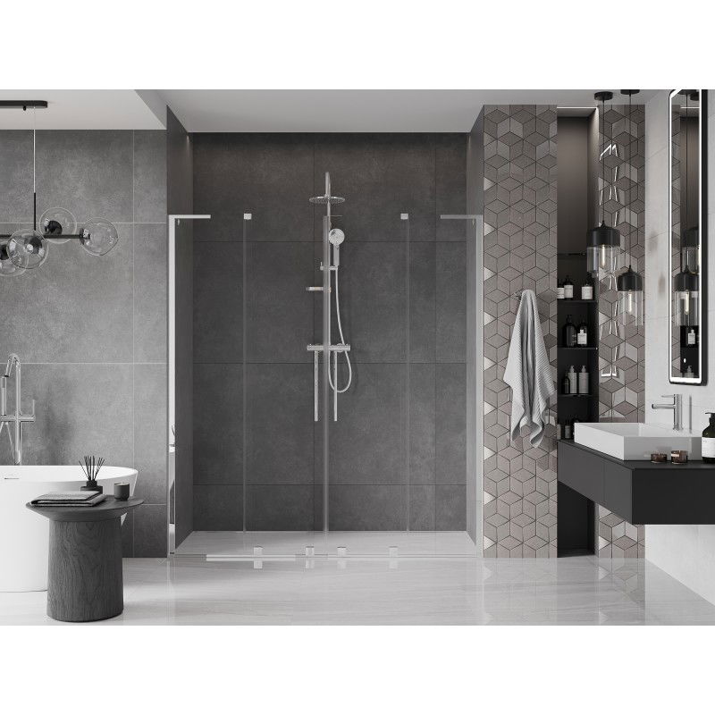 Mexen Velar L Duo portes de douche coulissantes 180 cm, transparent, chrome - 871-180-003-02-01