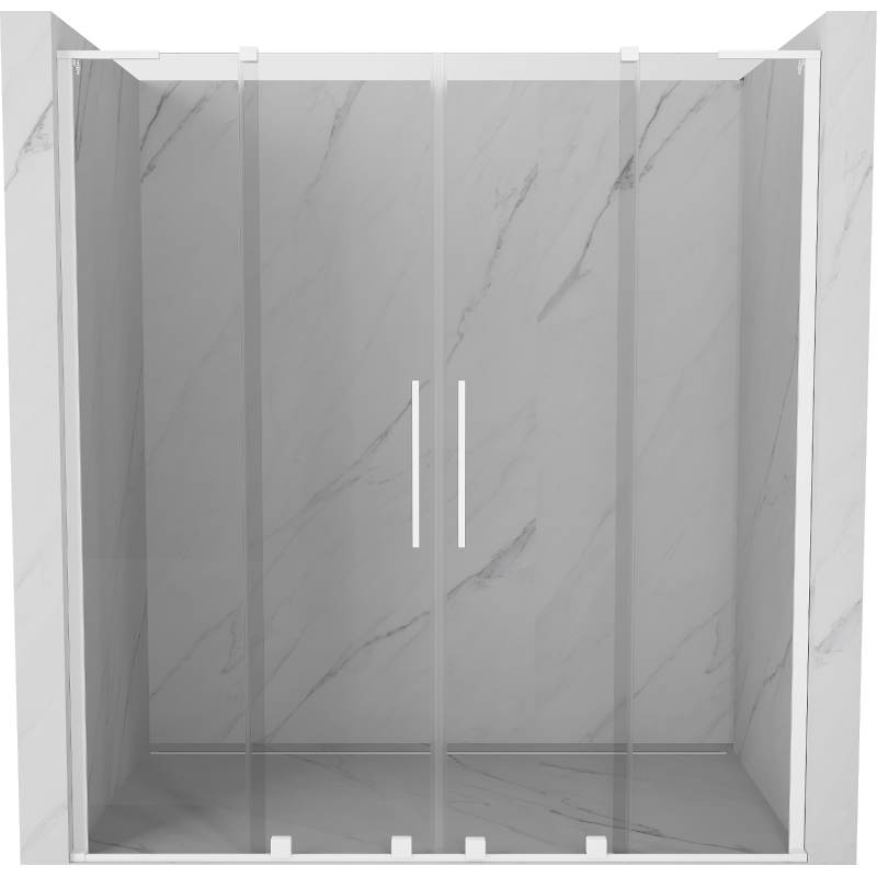 Mexen Velar L Duo porte de douche coulissantes 180 cm, transparentes, blanches - 871-180-003-02-20