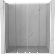 Mexen Velar L Duo porte de douche coulissantes 180 cm, transparentes, blanches - 871-180-003-02-20