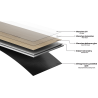 Mexen Cortland échantillon de panneaux vinyles 1240 x 182 mm SPC 6,5 mm, sous-couche IXPE 1,5 mm, 4 V-Joint, Chêne - F1008-S