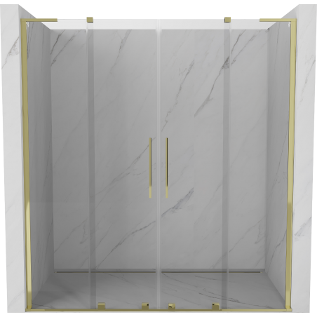 Mexen Velar L Duo portes de douche coulissantes 200 cm, transparentes, dorées - 871-200-003-02-50