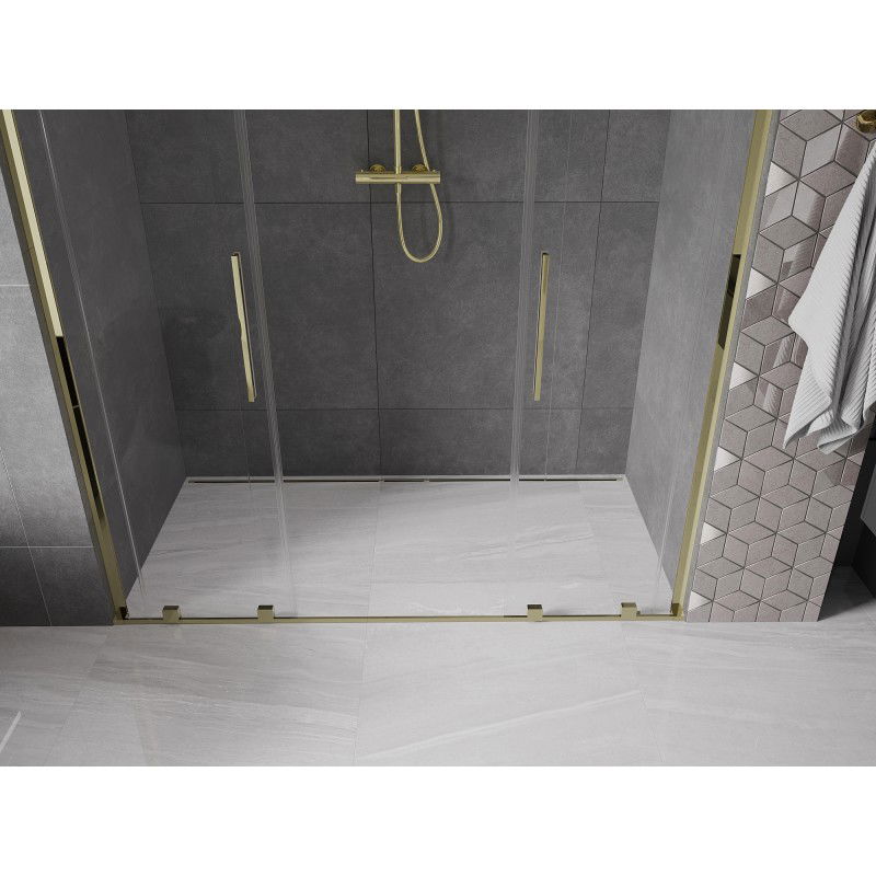 Mexen Velar L Duo portes de douche coulissantes 200 cm, transparent, doré - 871-200-003-02-50