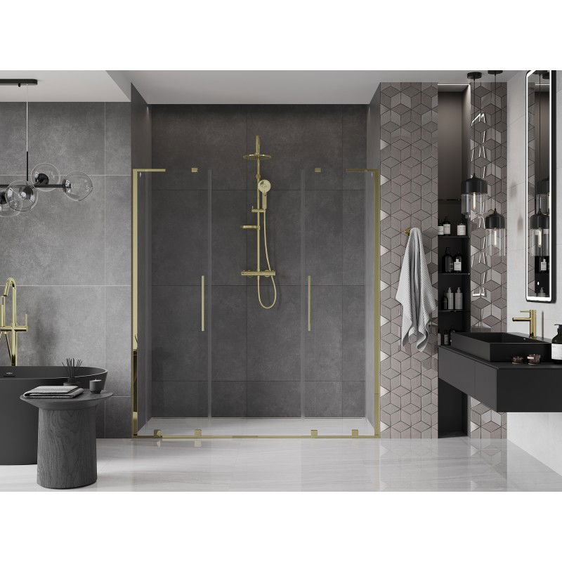 Mexen Velar L Duo portes de douche coulissantes 200 cm, transparent, doré - 871-200-003-02-50