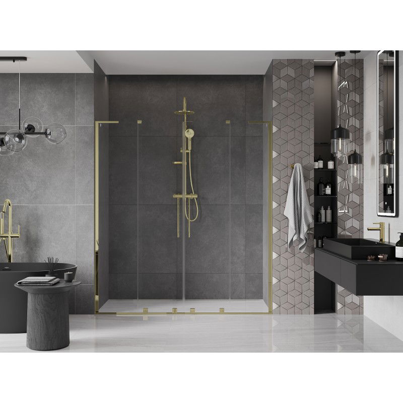 Mexen Velar L Duo portes de douche coulissantes 200 cm, transparent, doré - 871-200-003-02-50