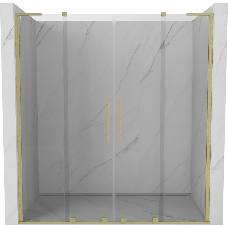 Mexen Velar L Duo portes de douche coulissantes 180 cm, transparent, or brossé - 871-180-003-02-55