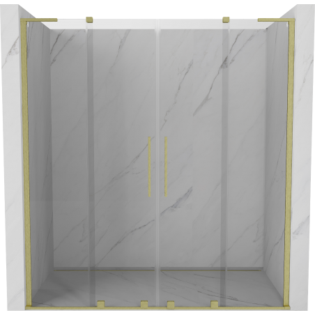 Mexen Velar L Duo portes de douche coulissantes 180 cm, transparent, or brossé - 871-180-003-02-55