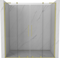 Mexen Velar L Duo portes de douche coulissantes 180 cm, transparent, or brossé - 871-180-003-02-55