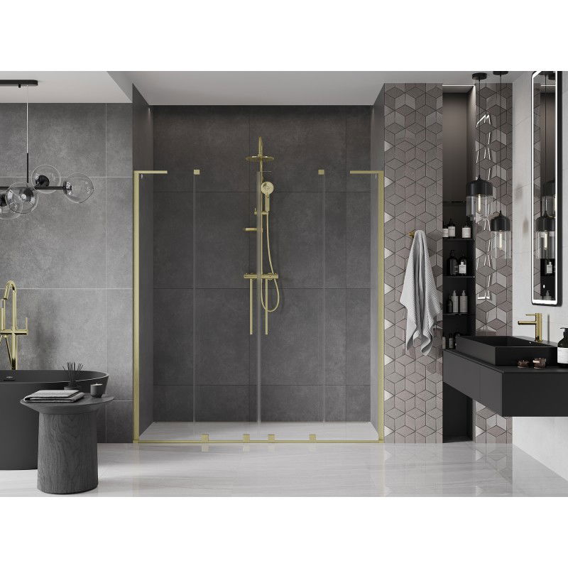 Mexen Velar L Duo porte de douche coulissante 170 cm, transparent, doré brossé - 871-170-003-02-55