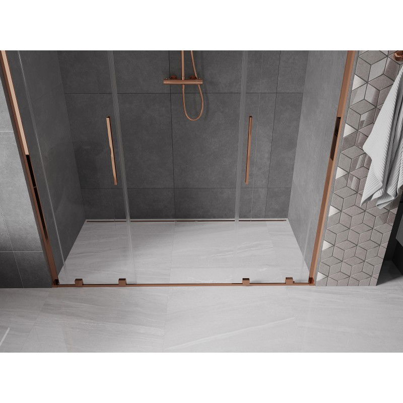 Mexen Velar L Duo porte de douche coulissante 170 cm, transparent, or rose - 871-170-003-02-60