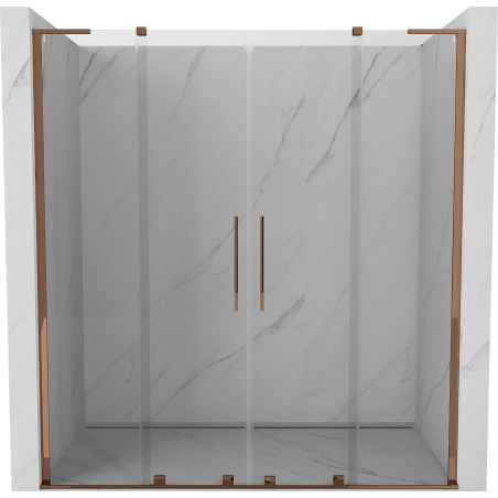 Mexen Velar L Duo portes de douche coulissantes 180 cm, transparent, or rose - 871-180-003-02-60