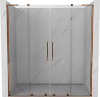 Mexen Velar L Duo portes de douche coulissantes 180 cm, transparent, or rose - 871-180-003-02-60