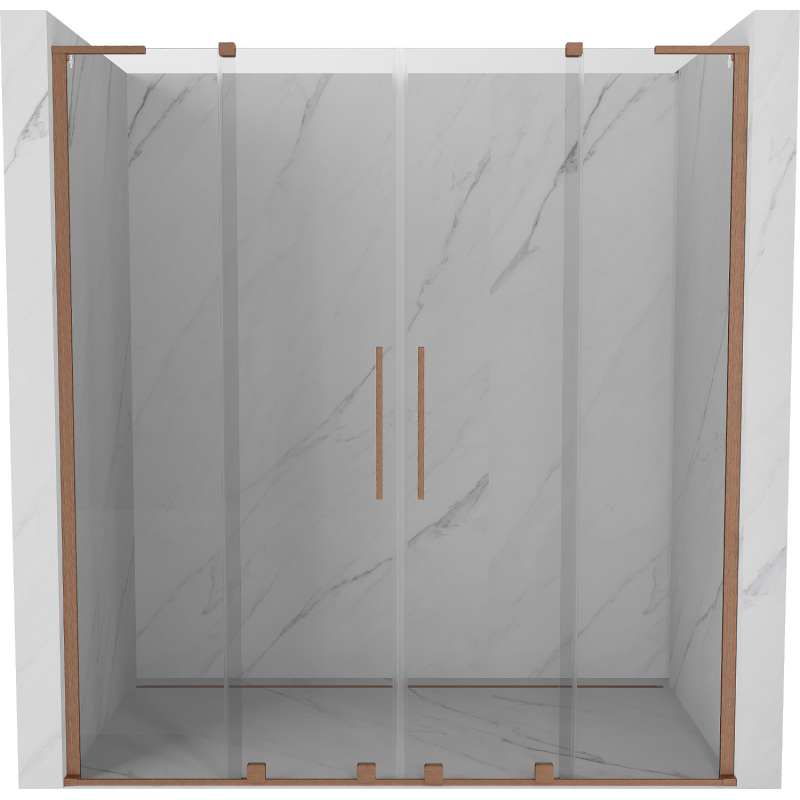 Mexen Velar L Duo portes de douche coulissantes 180 cm, transparent, cuivre brossé - 871-180-003-02-65