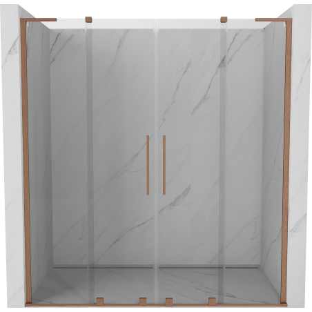 Mexen Velar L Duo portes de douche coulissantes 180 cm, transparent, cuivre brossé - 871-180-003-02-65