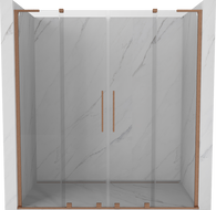 Mexen Velar L Duo portes de douche coulissantes 200 cm, transparentes, cuivre brossé - 871-200-003-02-65