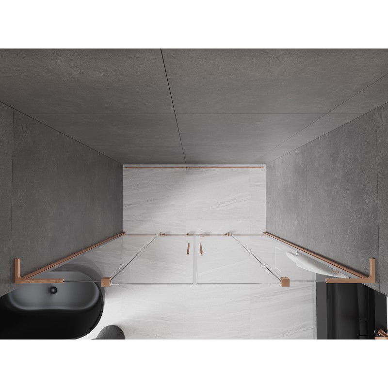 Mexen Velar L Duo portes de douche coulissantes 170 cm, transparent, cuivre brossé - 871-170-003-02-65