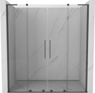 Mexen Velar L Duo porte de douche coulissante 180 cm, transparent, gris pistolet brossé - 871-180-003-02-66