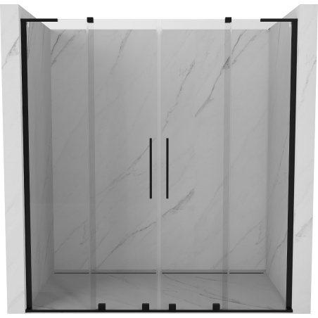 Mexen Velar L Duo porte de douche coulissante 180 cm, transparent, noir - 871-180-003-02-70