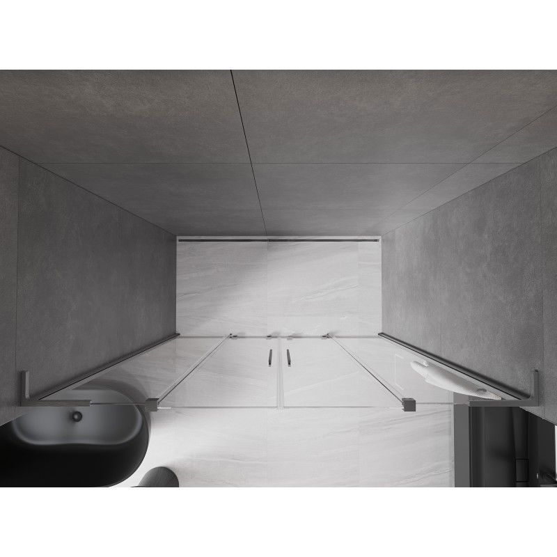 Mexen Velar L Duo porte de douche coulissante 180 cm, transparent, gris pistolet brossé - 871-180-003-02-66