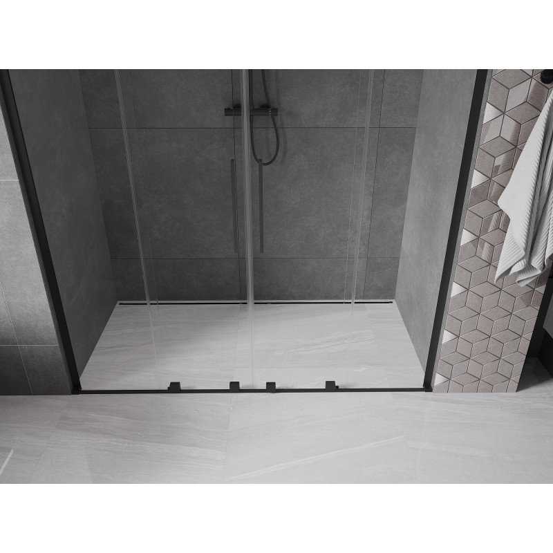 Mexen Velar L Duo portes de douche coulissantes 200 cm, transparentes, noires - 871-200-003-02-70