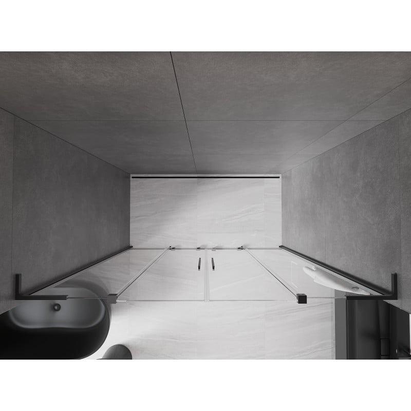 Mexen Velar L Duo porte de douche coulissante 170 cm, transparent, noir - 871-170-003-02-70