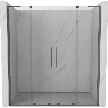 Mexen Velar L Duo portes de douche coulissantes 170 cm, transparent, métal gun - 871-170-003-02-95