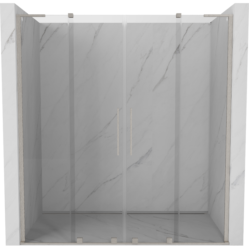Mexen Velar L Duo porte de douche coulissante 200 cm, transparent, nickel brossé - 871-200-003-02-97