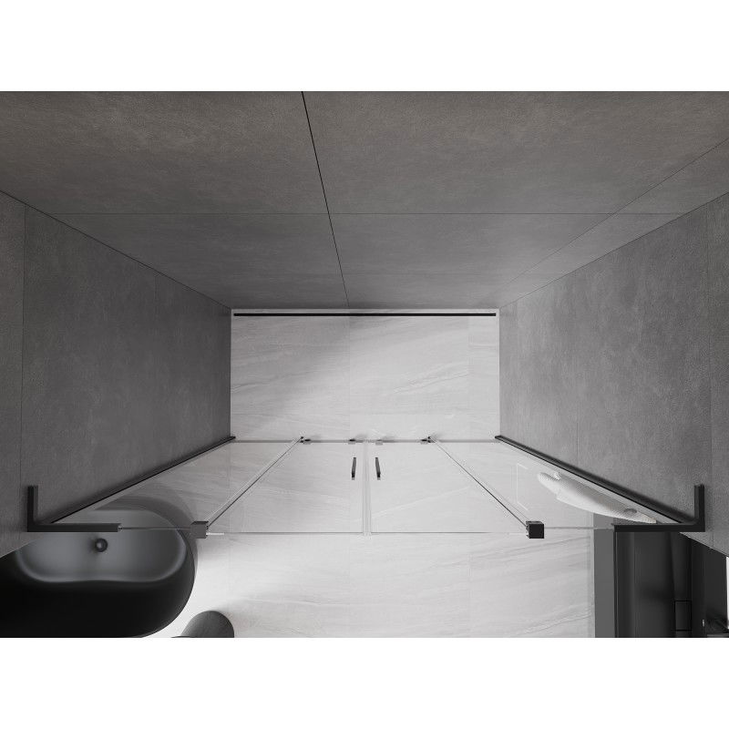 Mexen Velar L Duo portes de douche coulissantes 180 cm, transparentes, noires - 871-180-003-02-70