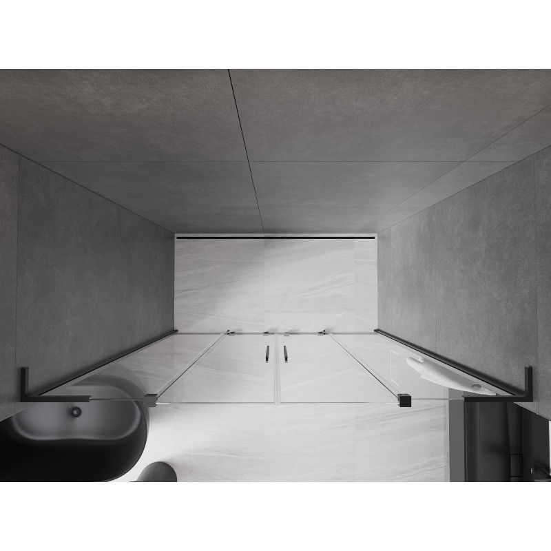 Mexen Velar L Duo portes de douche coulissantes 200 cm, transparentes, noires - 871-200-003-02-70