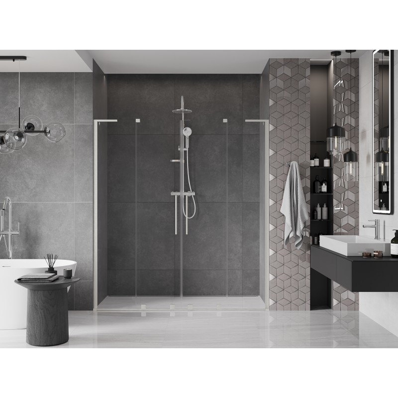 Mexen Velar L Duo porte de douche coulissante 170 cm, transparent, nickel brossé - 871-170-003-02-97
