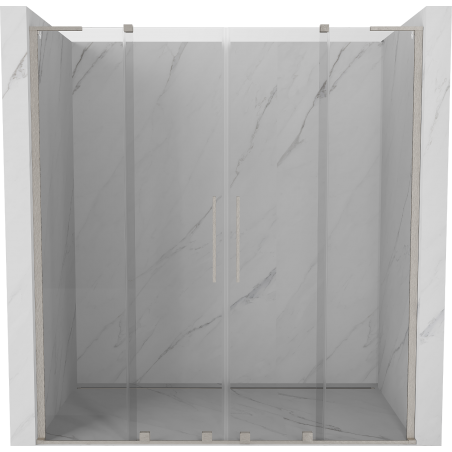 Mexen Velar L Duo portes de douche coulissantes 180 cm, transparent, nickel brossé - 871-180-003-02-97