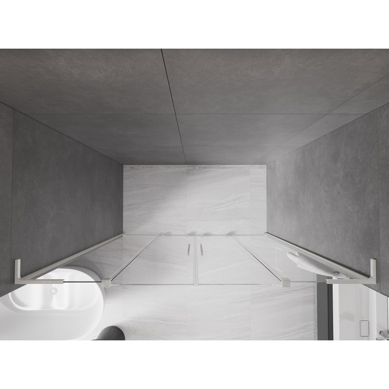 Mexen Velar L Duo porte de douche coulissante 170 cm, transparent, nickel brossé - 871-170-003-02-97