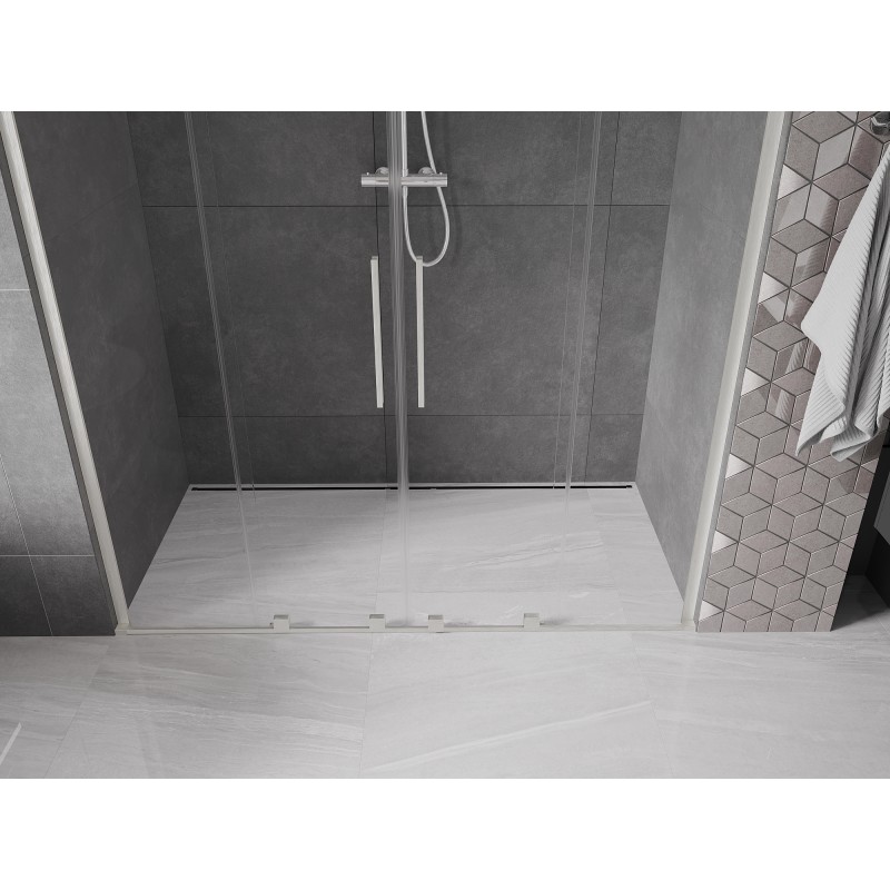 Mexen Velar L Duo porte de douche coulissante 170 cm, transparent, nickel brossé - 871-170-003-02-97