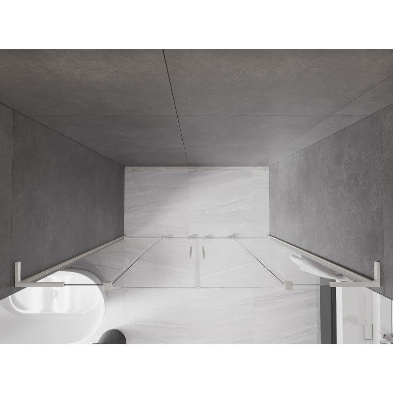 Mexen Velar L Duo porte de douche coulissante 200 cm, transparent, nickel brossé - 871-200-003-02-97