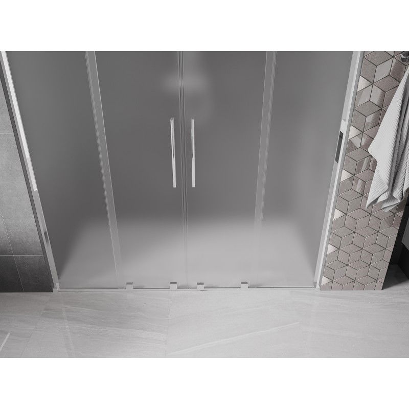 Mexen Velar L Duo portes de douche coulissantes 180 cm, givré, chrome - 871-180-003-32-01
