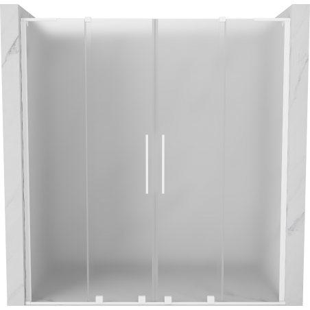 Mexen Velar L Duo porte de douche coulissante 180 cm, givrée, blanche - 871-180-003-32-20