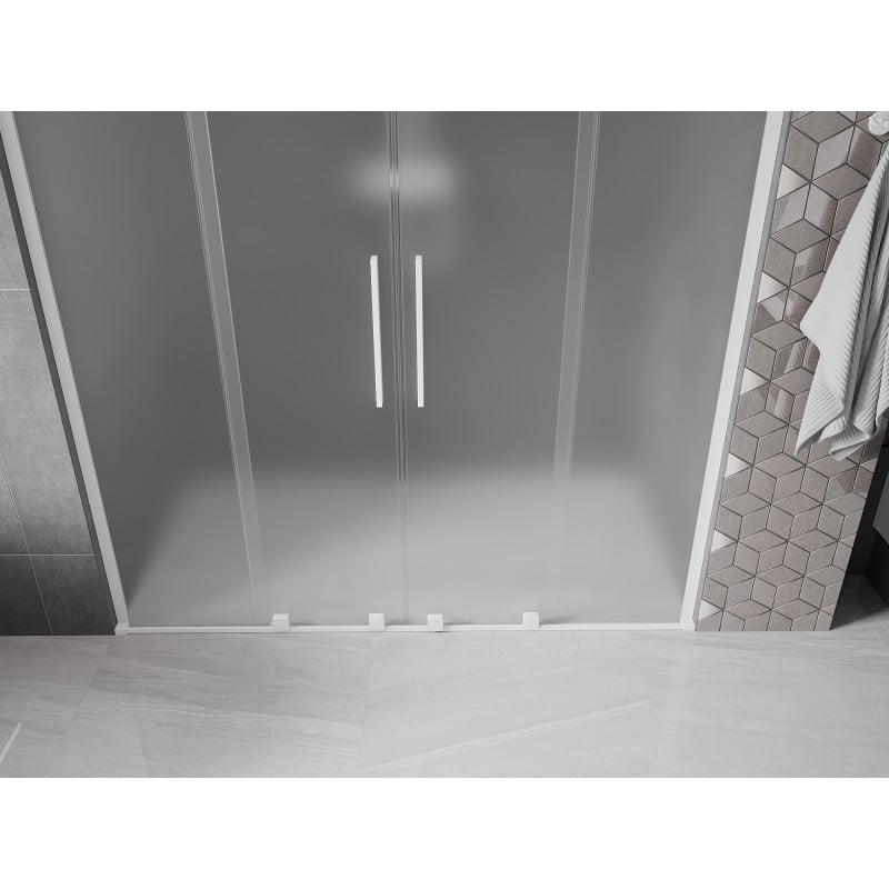 Mexen Velar L Duo porte de douche coulissante 180 cm, givrée, blanche - 871-180-003-32-20