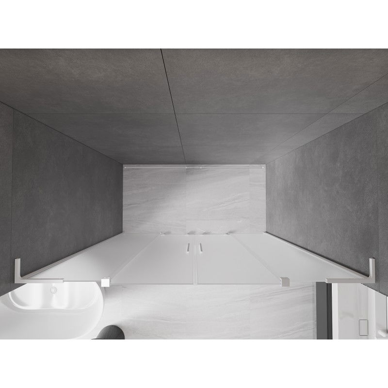 Mexen Velar L Duo porte de douche coulissante 170 cm, givré, blanc - 871-170-003-32-20