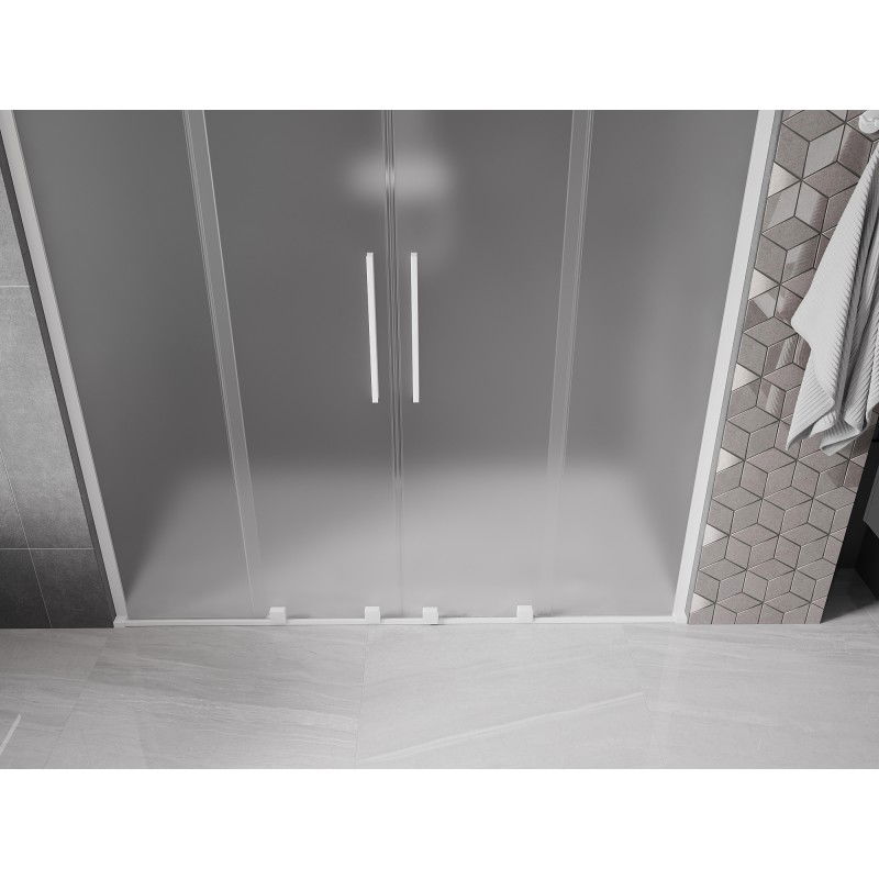 Mexen Velar L Duo portes de douche coulissantes 200 cm, givré, blanc - 871-200-003-32-20