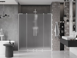 Mexen Velar L Duo porte de douche coulissante 180 cm, givrée, blanche - 871-180-003-32-20