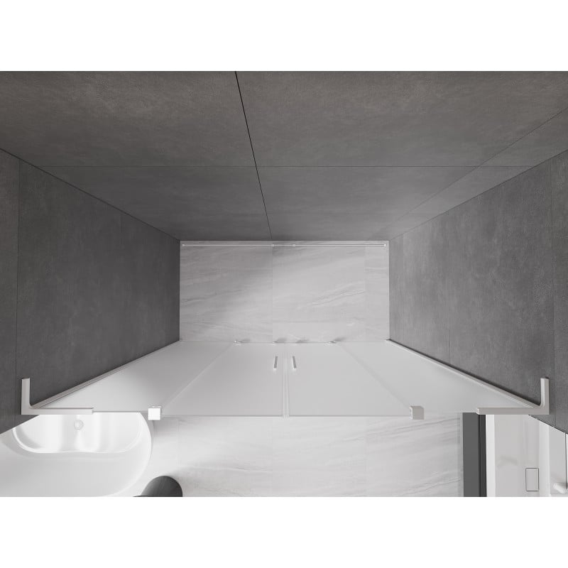 Mexen Velar L Duo porte de douche coulissante 180 cm, givrée, blanche - 871-180-003-32-20