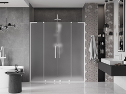 Mexen Velar L Duo portes de douche coulissantes 200 cm, givré, blanc - 871-200-003-32-20
