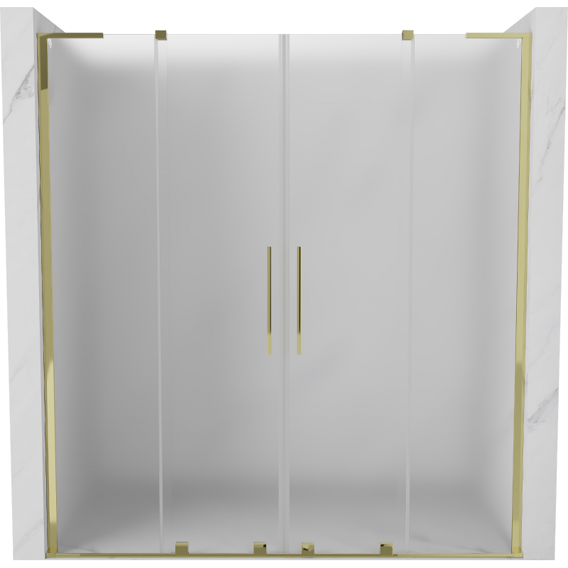 Mexen Velar L Duo portes de douche coulissantes 180 cm, givré, or - 871-180-003-32-50