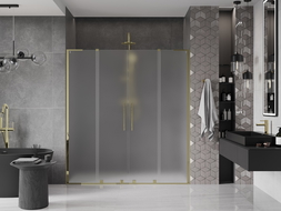 Mexen Velar L Duo portes de douche coulissantes 200 cm, givré, doré - 871-200-003-32-50