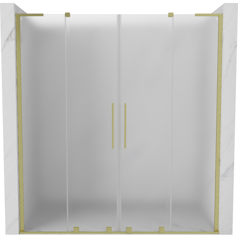 Mexen Velar L Duo porte de douche coulissantes 180 cm, givre, or brossé - 871-180-003-32-55