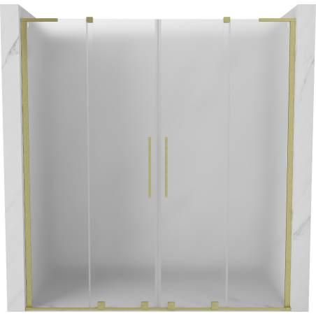 Mexen Velar L Duo porte de douche coulissantes 180 cm, givre, or brossé - 871-180-003-32-55