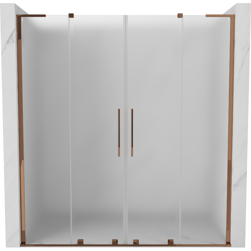 Mexen Velar L Duo portes de douche coulissantes 170 cm, givre, or rose - 871-170-003-32-60