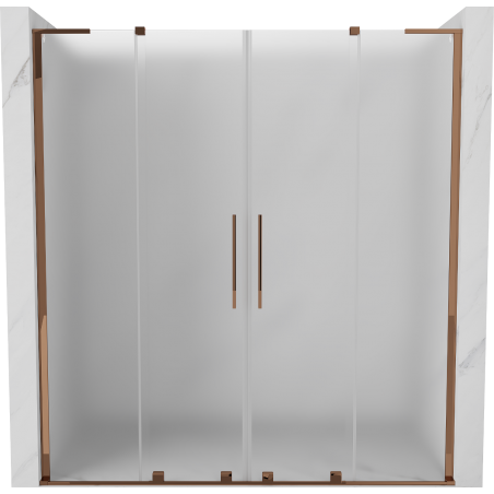 Mexen Velar L Duo portes de douche coulissantes 170 cm, givre, or rose - 871-170-003-32-60