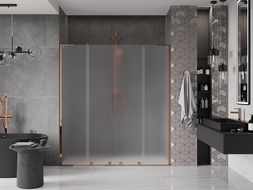 Mexen Velar L Duo porte de douche coulissante 180 cm, givré, or rose - 871-180-003-32-60