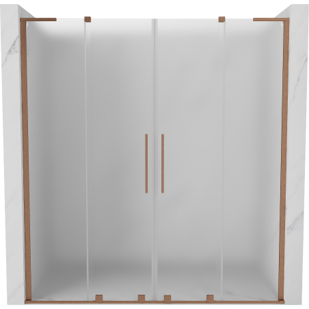 Mexen Velar L Duo porte de douche coulissante 180 cm, givré, cuivre brossé - 871-180-003-32-65